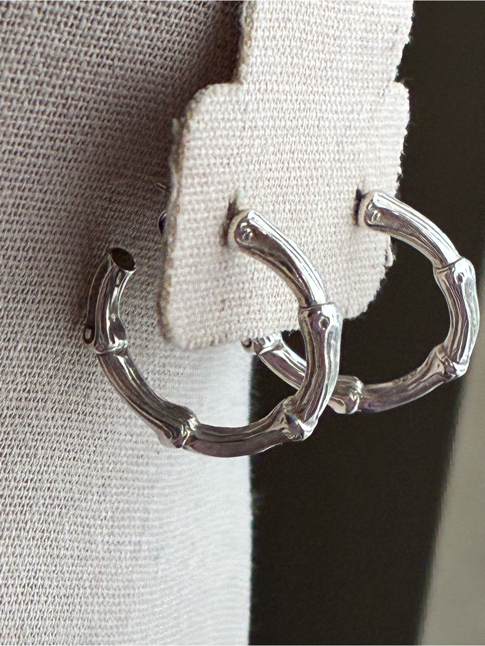 Tiffany & Co. Silver Bamboo Hoop Earrings